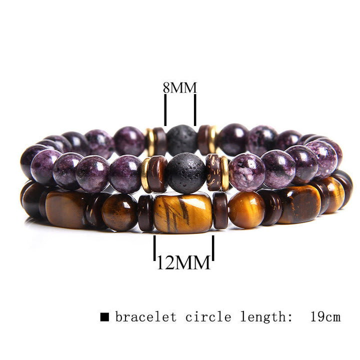 Krachtige chakra armband met balancerende tijgeroog en kalmerende Afrikaanse turkoois.