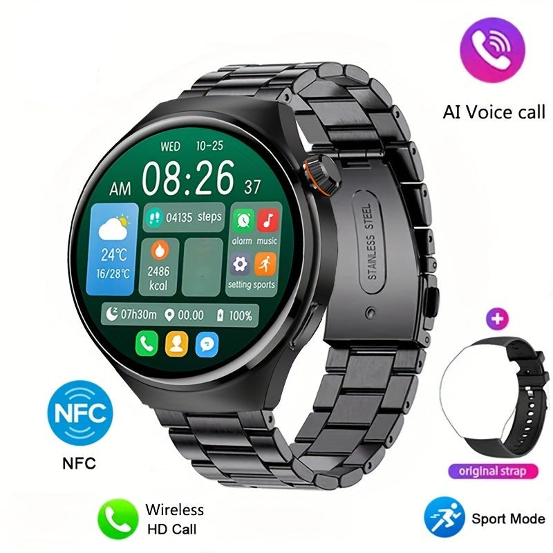 Orion heren smartwatch met stijlvolle, verwisselbare banden. NFC, GPS en fitness tracker. Modern digitaal horloge.