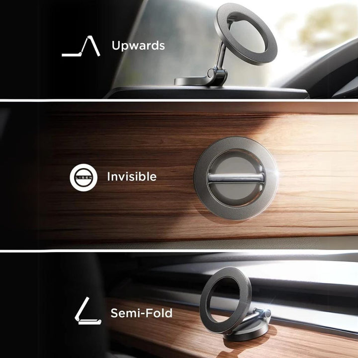 Compacte magnetische telefoonhouder auto, verstelbaar voor elke smartphone.