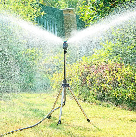 "360° tuinsproeier voor efficiënte irrigatie, groen plastic ontwerp, duurzaam en eenvoudig te installeren voor tuinonderhoud.