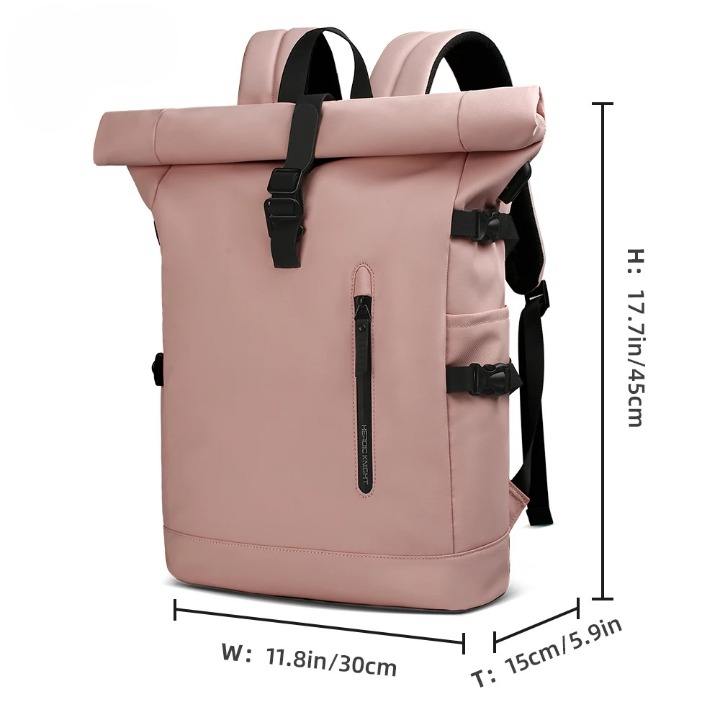 Legergroene waterdichte 3-in-1 tas, bruikbaar als fietstas, rugzak en reistas.