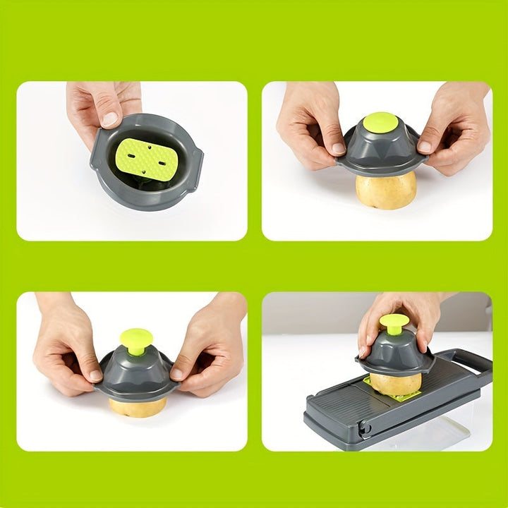De handige dunschiller uit de groentesnijder set, ideaal voor aardappelen en fruit.