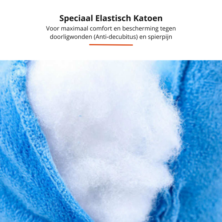Comfortabel voetkussen dat de bloedsomloop stimuleert en voetpijn verlicht, perfect voor ouderen in bed.
