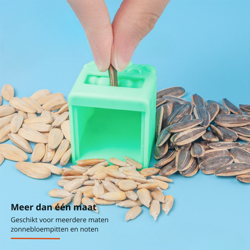 Perfect geschilde zonnebloempitten dankzij de snelle en gemakkelijke automatische notenpeller, voor gemak.