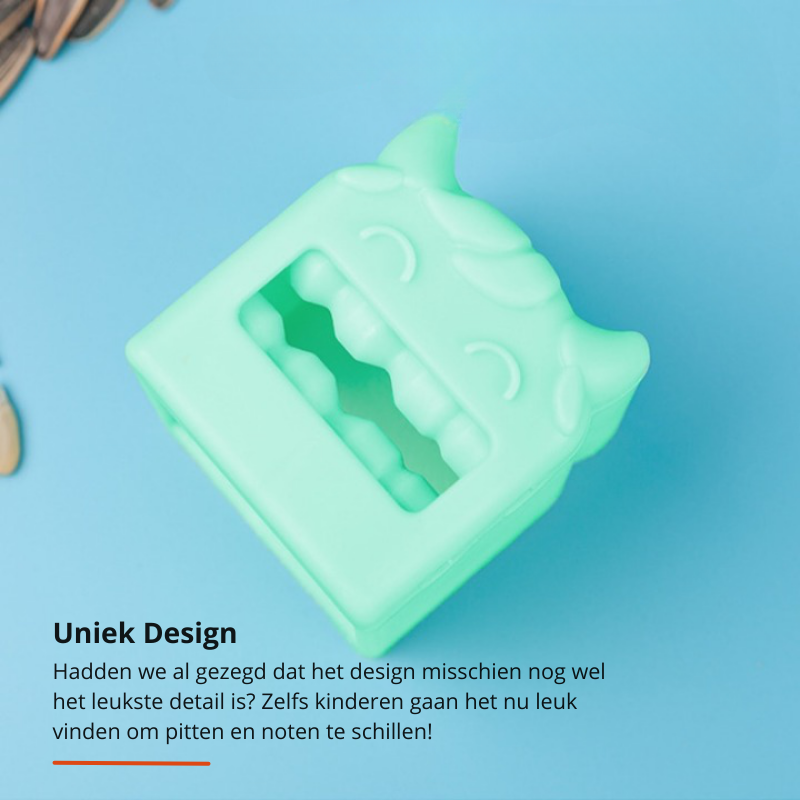 Zijaanzicht van de efficiënte automatische zonnebloempitten peller, klaar voor gebruik in de keuken, makkelijk.