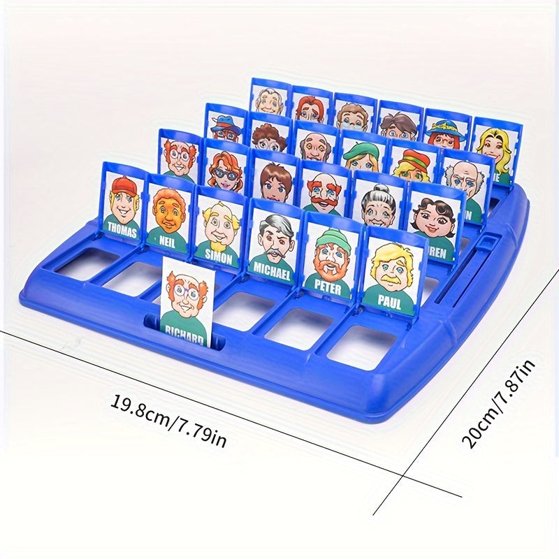 Kinderen spelen Wie Is Het? raadspel: Jonge spelers leren strategie en logisch denken met dit leuke bordspel voor familieplezier.