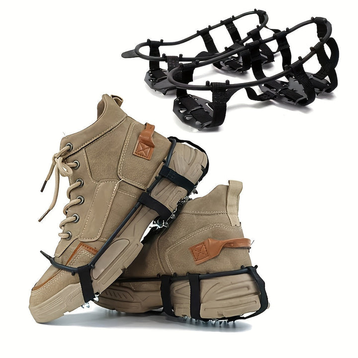 Robuuste crampons speciaal voor winterwandelen, zorgen voor uitstekende grip op ijs en verse sneeuw.