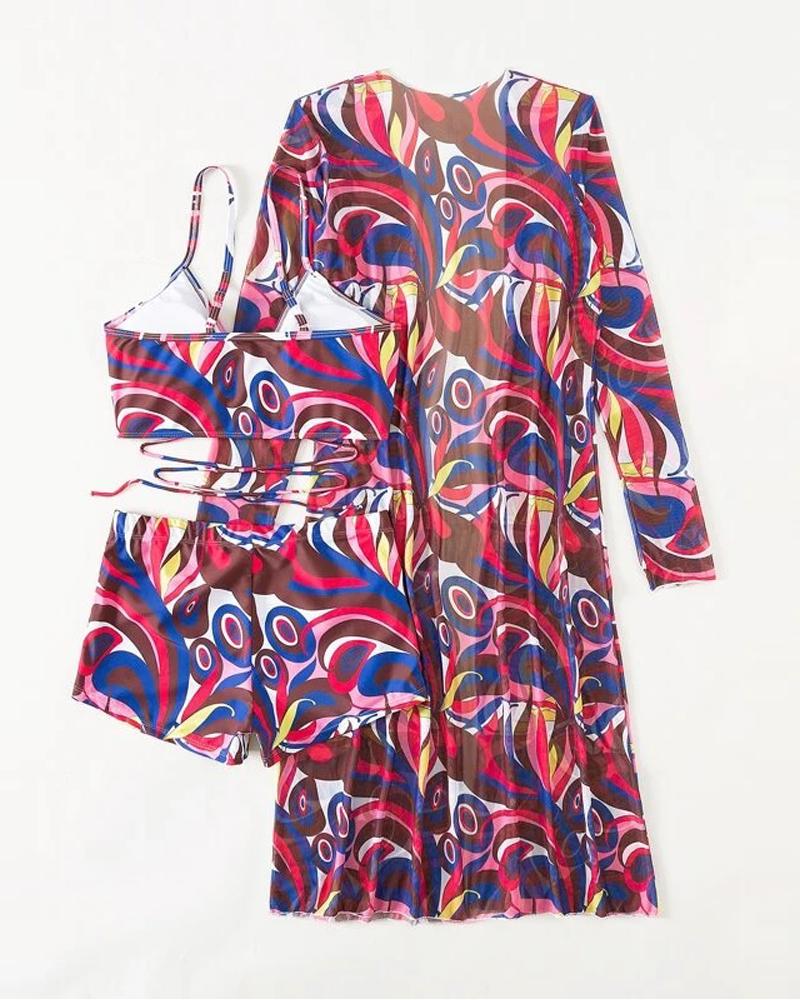 Elegante driedelige dames set, combineert functionaliteit met mode.
