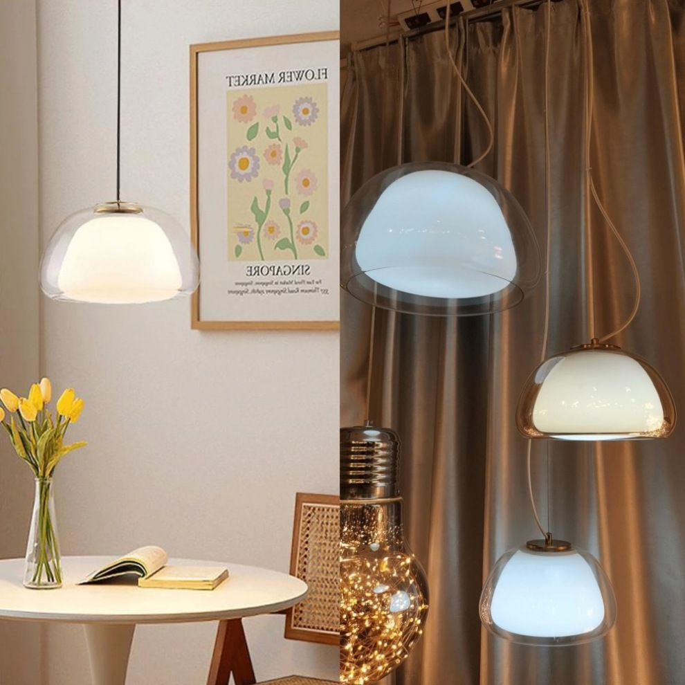 Unieke jelly lamp, glazen kap, creëert een speelse doch elegante sfeer in huis.
