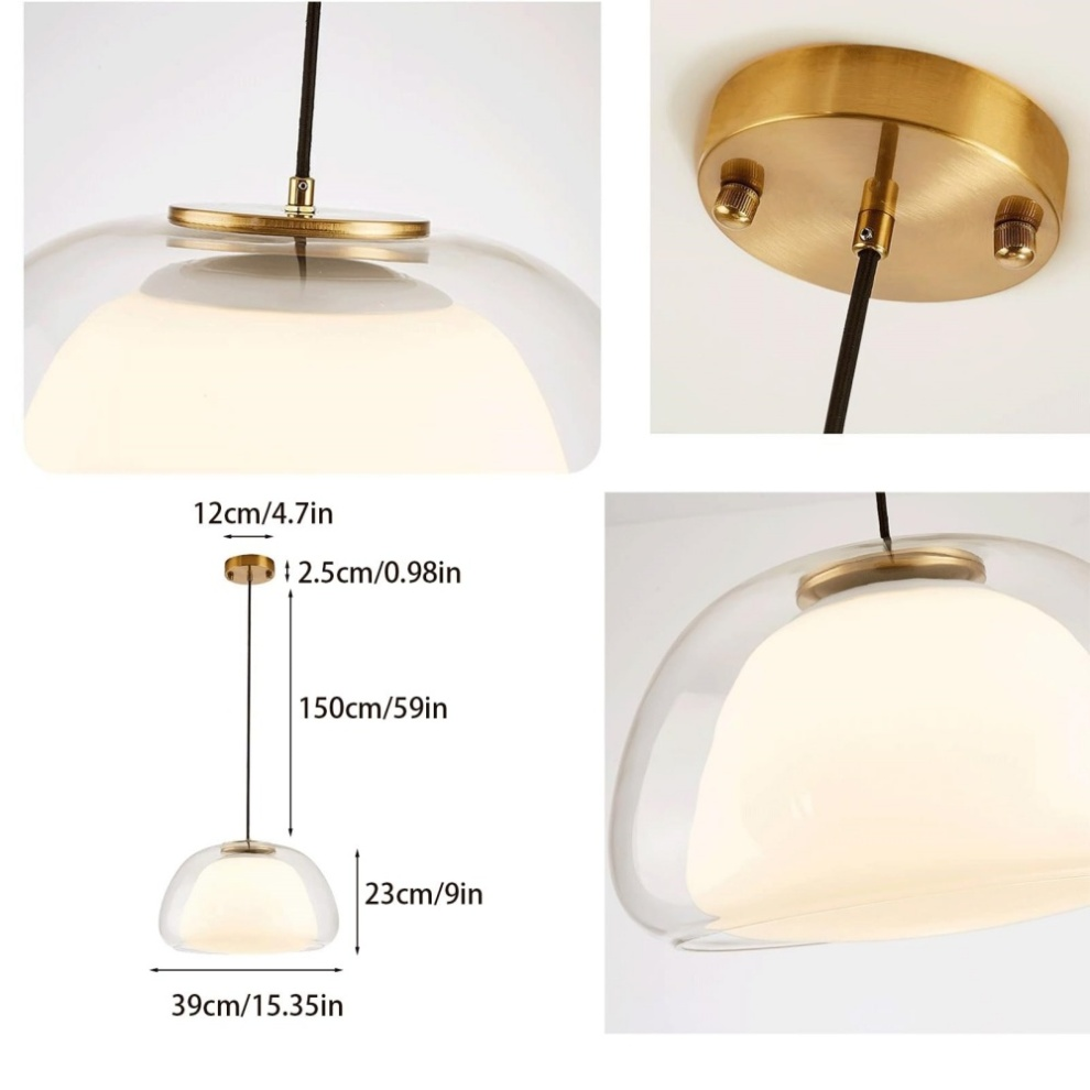 Plafondlamp, jelly vorm, met verfijnde glazen kap; voegt elegantie toe aan uw interieur.