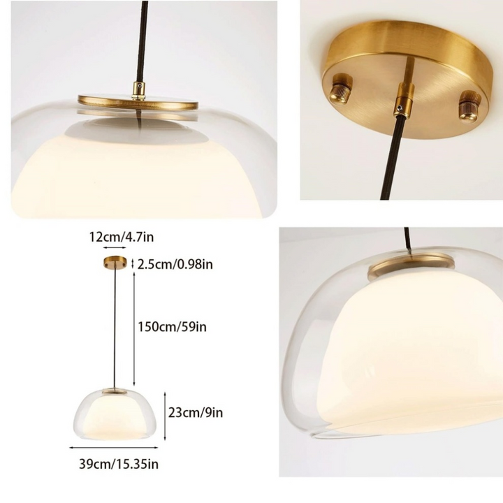 Plafondlamp, jelly vorm, met verfijnde glazen kap; voegt elegantie toe aan uw interieur.