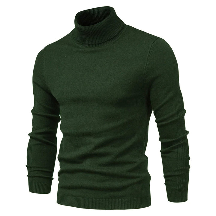 Slim-fit heren coltrui, accentueert de lichaamsbouw, perfect voor gelaagde winteroutfits.