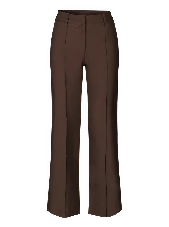 High-waist dames pantalon met rechte pijpen, perfect te combineren met diverse tops en schoenen.