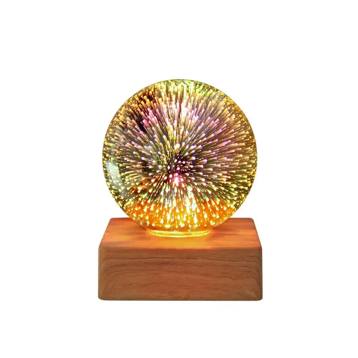 Prachtige kristallen decoratieve bollamp met magisch 3D vuurwerkeffect, een uniek cadeau.