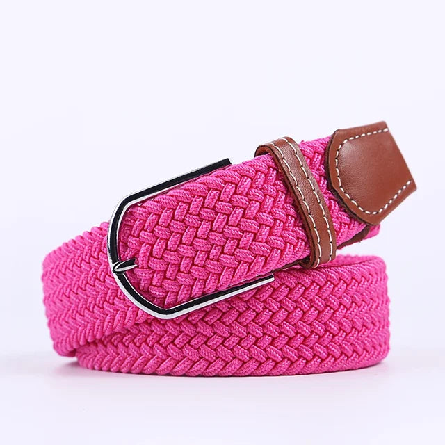 Groene unisex comfort riem, elastisch imitatieleer, voor een moeiteloze stijl.