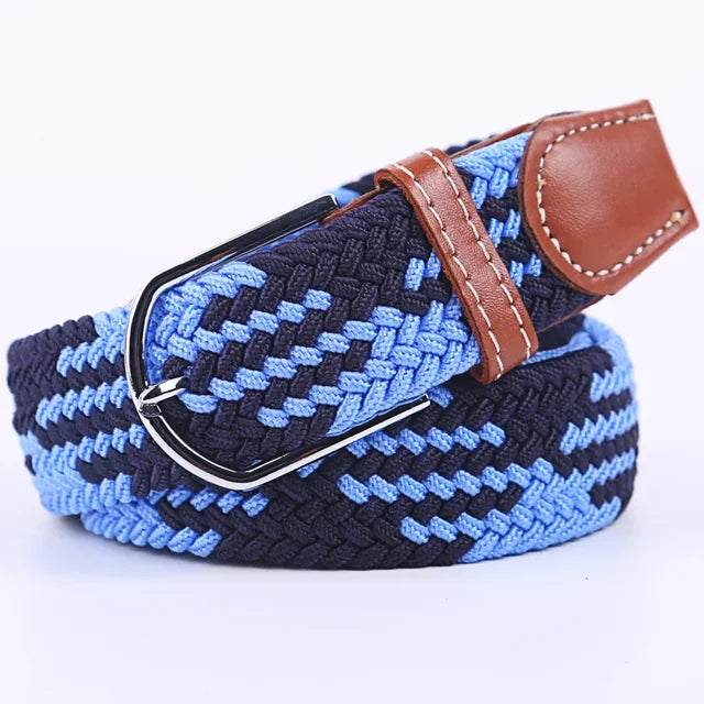 Rode elastische imitatieleer riem, unisex, een vrolijke en functionele accessoire.