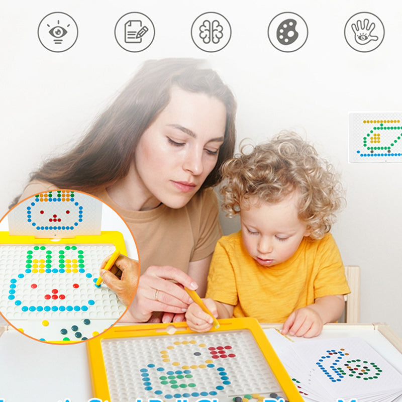 Educatief MagniDots magneetbord voor kinderen, tekenen en leren met kleurrijke magnetische kralen.