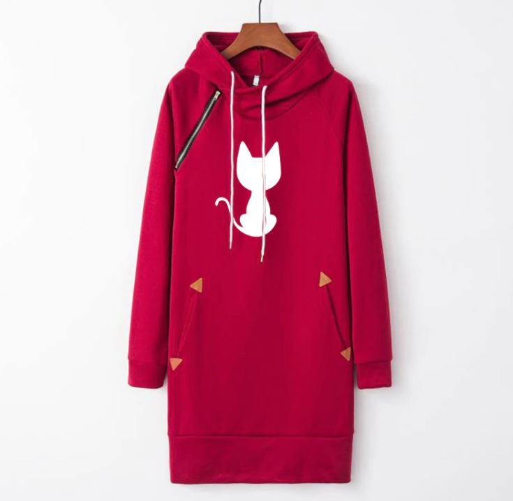 Veelzijdige casual dames hoodiejurk, ook te dragen als comfortabele tuniek voor dagelijkse outfits.