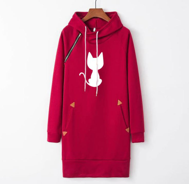 Veelzijdige casual dames hoodiejurk, ook te dragen als comfortabele tuniek voor dagelijkse outfits.