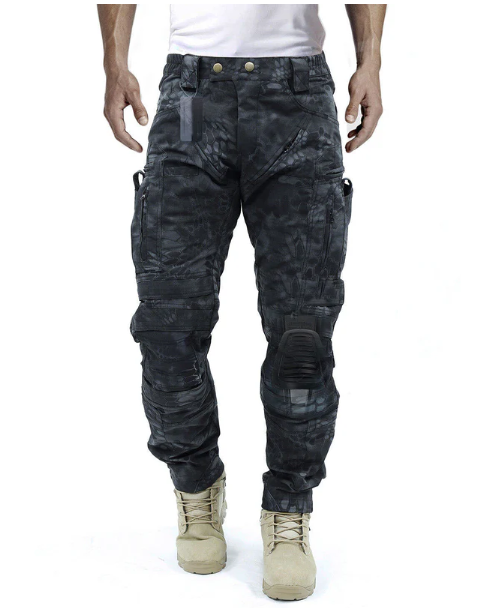 Functionele Bram heren werkbroek, cargo stijl, met kniebescherming en comfortabele stretch tailleband voor lange dagen.