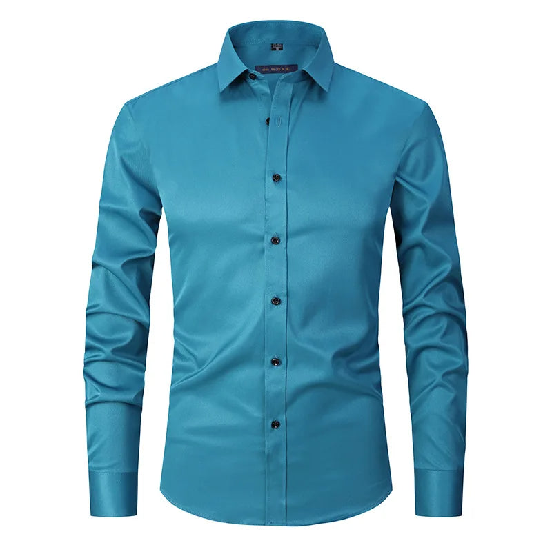 Hoogwaardig strijkvrij slim fit overhemd voor heren. Ideaal voor formele events, zakelijke meetings en nette gelegenheden.