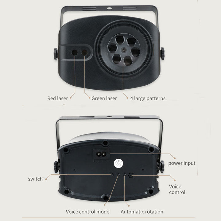 Compacte laser projector, perfect kerstcadeau voor magische sfeerverlichting en feestelijke decoratie binnen & buiten.