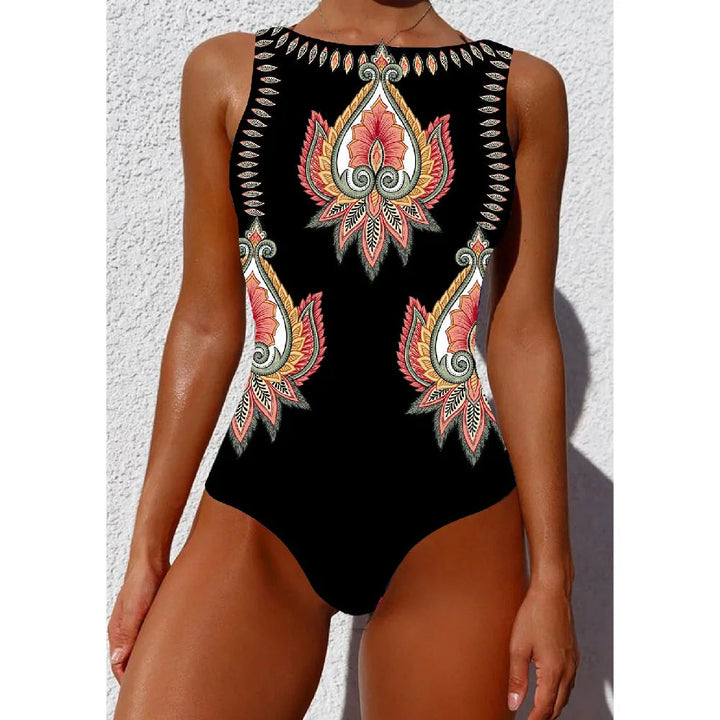 Zomers dames bedrukt badpak met push-up effect. Ideale zwemkleding voor vakantie, strand of zwembad.