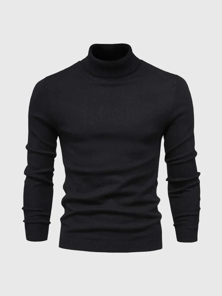 Witte katoenen heren coltrui, elegant en warm voor koude winterdagen.
