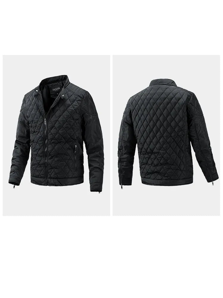 Elegante gewatteerde heren bovenkleding, ideaal voor een verzorgde casual of zakelijke uitstraling.