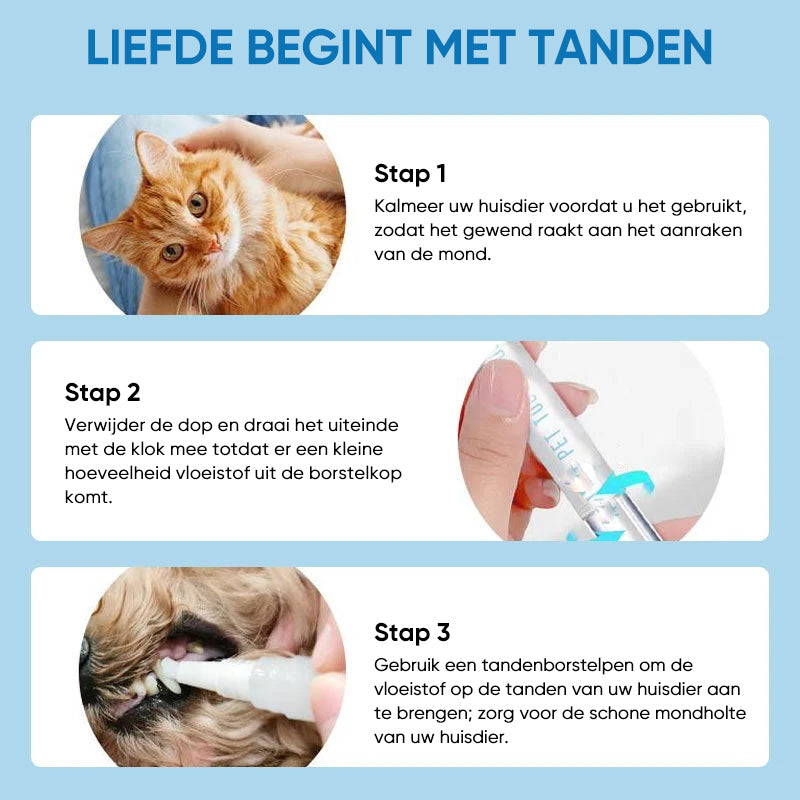Effectieve tandplakverwijderaar en frisse adem met de huisdier tandenborstel pen voor dagelijks gebruik.