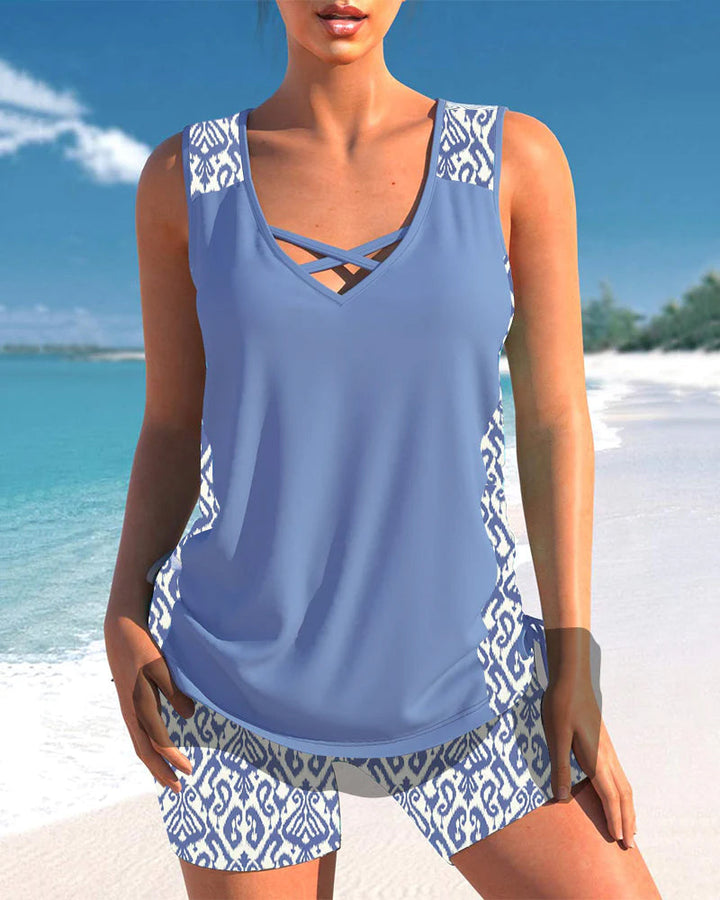 Frisse zomerlook met dit comfortabele dames tankini badpak.
