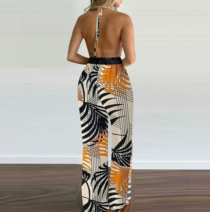 Comfortabele casual halter maxi jurk, ideaal als strandkleding of zomerse damesmode.