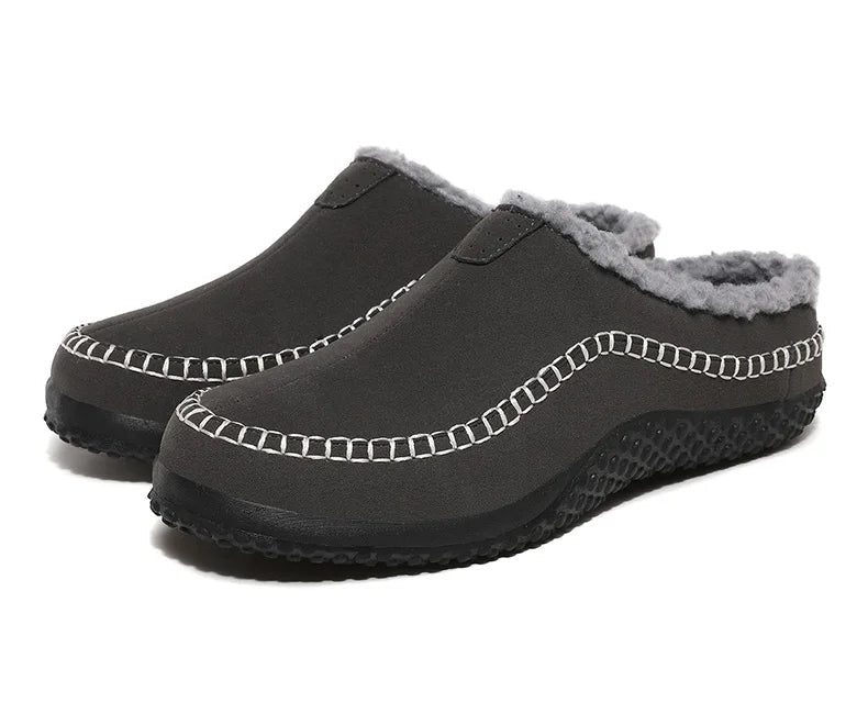 Premium heren huispantoffels, Arctische stijl, zacht en warm voor de wintermaanden.