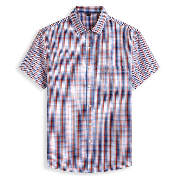 Trendy casual heren overhemd in grote maten met korte mouwen, perfect voor de moderne man die comfort zoekt.