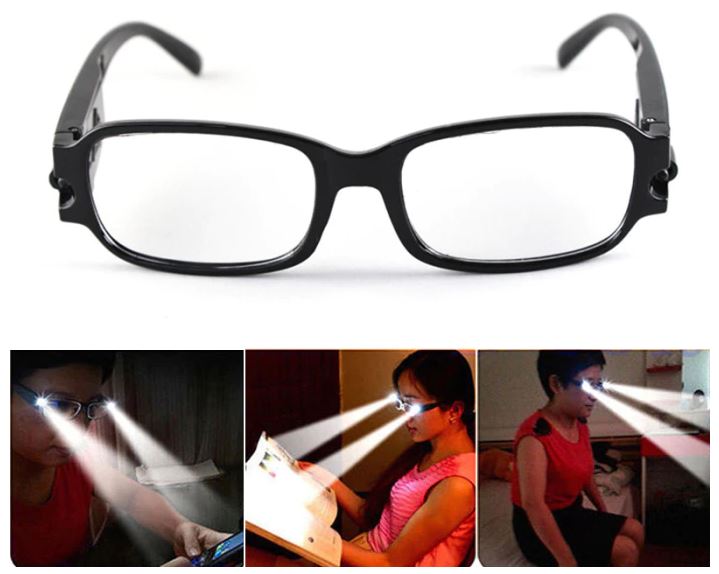 Moderne zwarte LED leesbril voor beter zicht. Geschikt voor mannen en vrouwen met verlichting.