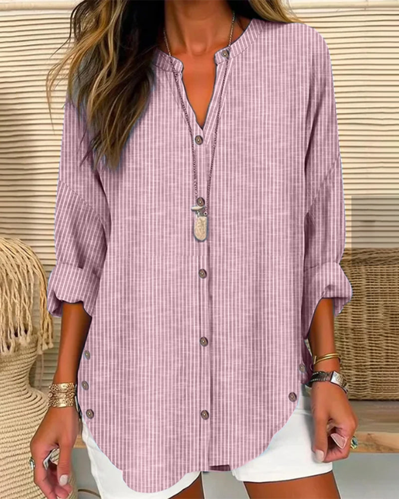 Veelzijdige dames gestreepte top, ideaal voor casual of chique herfstlooks; combineerbaar met diverse stijlen.