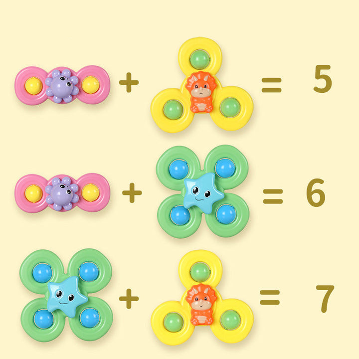 Drie vrolijke baby spinners, badspeelgoed met zuignappen voor uren speelplezier en ontwikkeling.