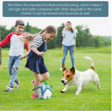 Buitenspeelgoed: drijfbal honden voetbal, ideaal voor energieke spelletjes en apporteren in water of op land.