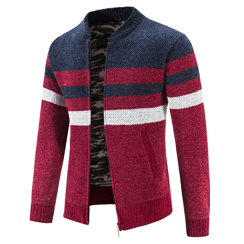 Veelzijdig gestreept heren vest met rits, combineert casual comfort met herfst/winter mode.