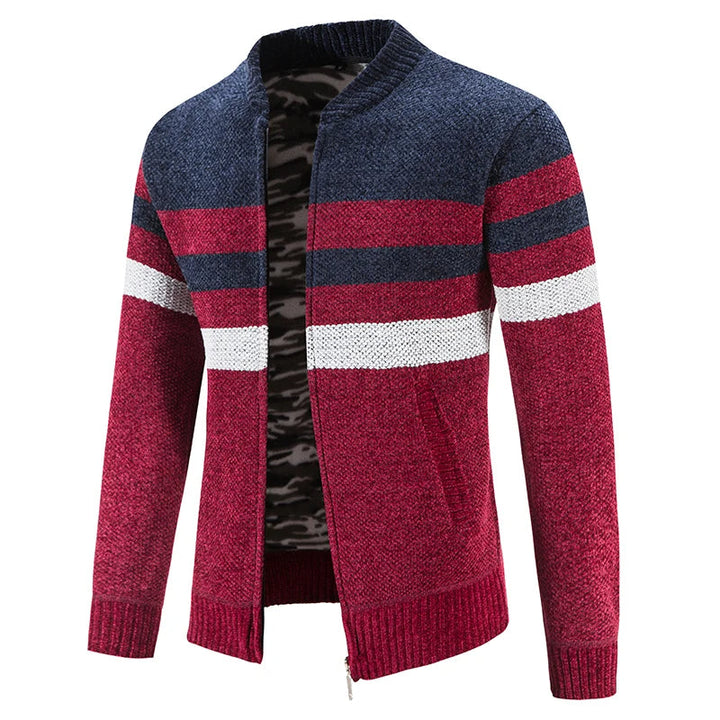 Veelzijdig gestreept heren vest met rits, combineert casual comfort met herfst/winter mode.