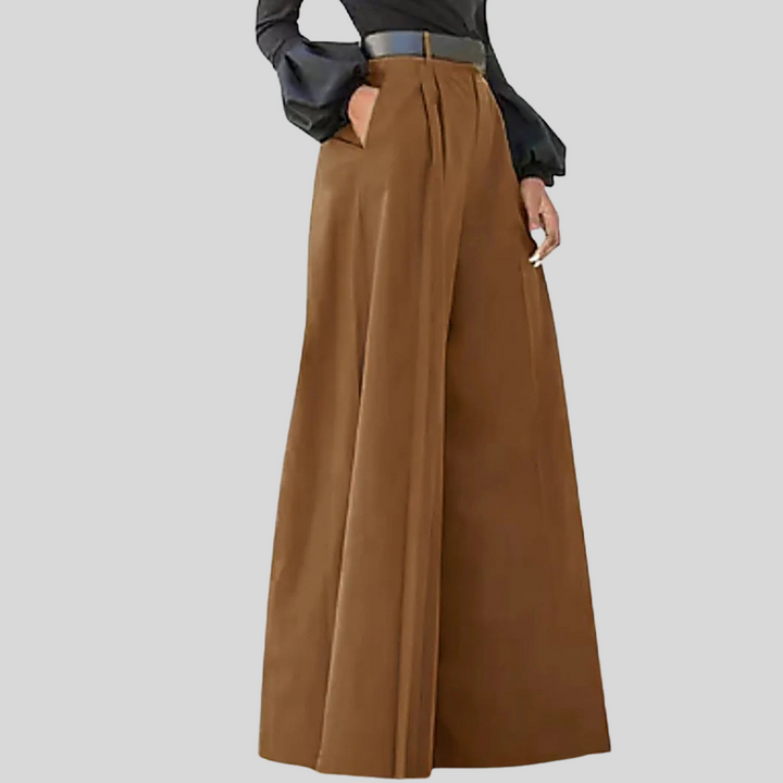Modieuze dames wijde broek met hoge taille voor optimale stijl en comfort. Ideaal voor de elegante vrouw.