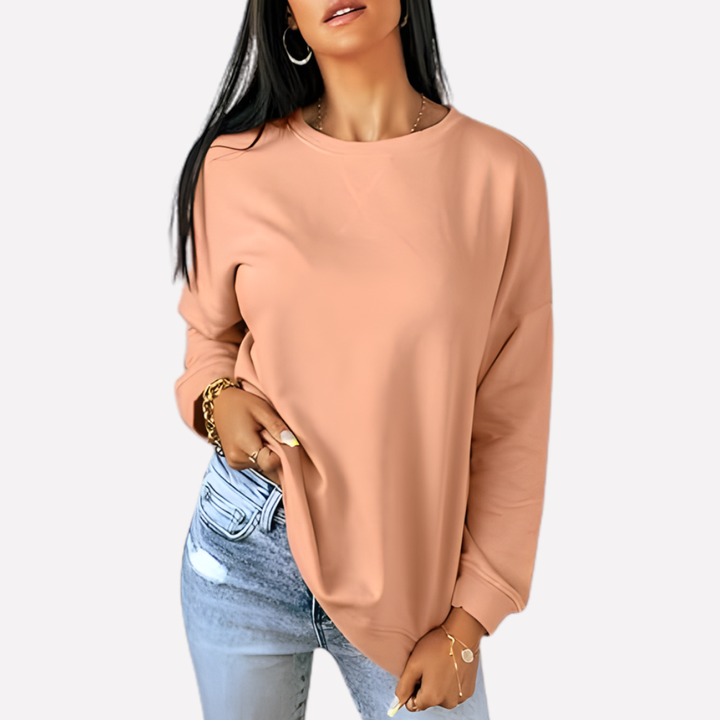Zachte dames trui met ronde hals, ideale casual top met lange mouwen.