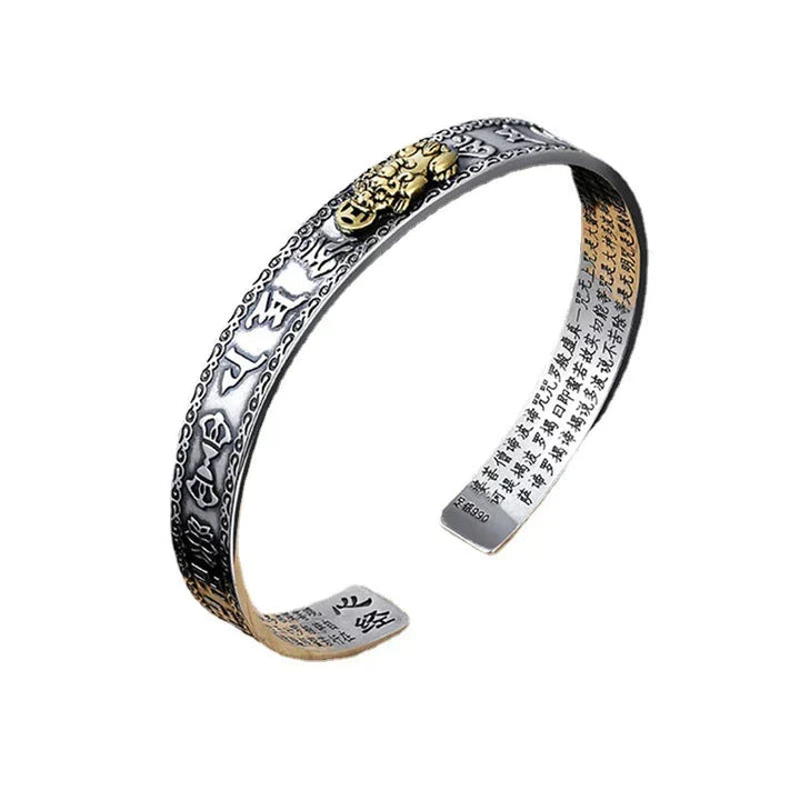 Verzilverde unisex Pixiu rijkdom armband, elegant sieraad dat geluk en voorspoed symboliseert.