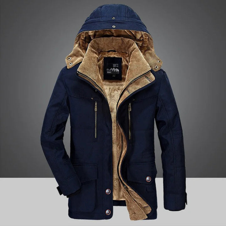 Heren warme winterjas type parka, perfect als bovenkleding voor de winter, casual look.
