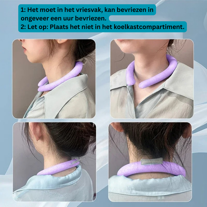 Koelring voor hittestress tijdens sport en outdoor activiteiten, biedt directe verlichting voor nekkoeling.