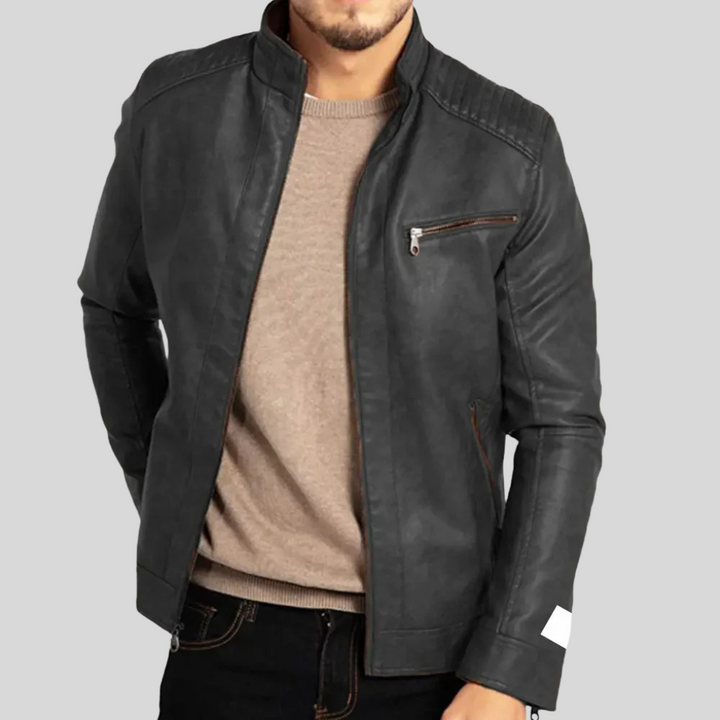 Rode leren heren jas, windbestendig en trendy, een stijlvolle casual jas voor mode en bescherming tegen wind.