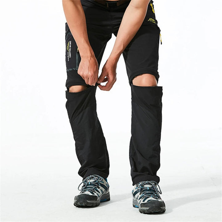 Heren outdoorbroek met afritsbare pijpen, sneldrogend en lichtgewicht, ideaal voor wandelen en trekking.