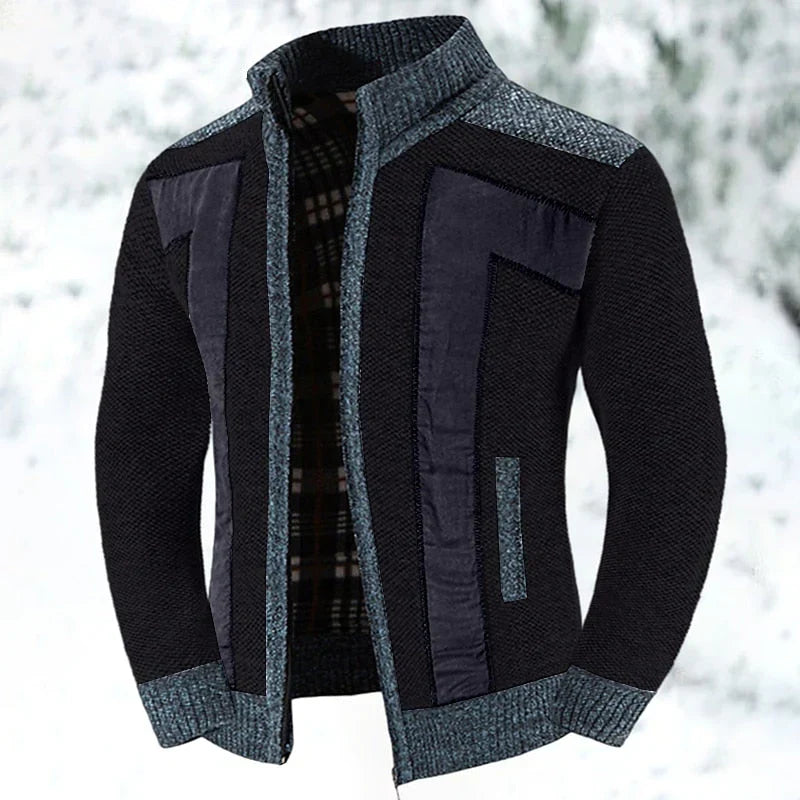 Warm heren wollen vest met ritssluiting, ideaal voor winter en najaar. Comfortabel gebreid vest voor mannen.