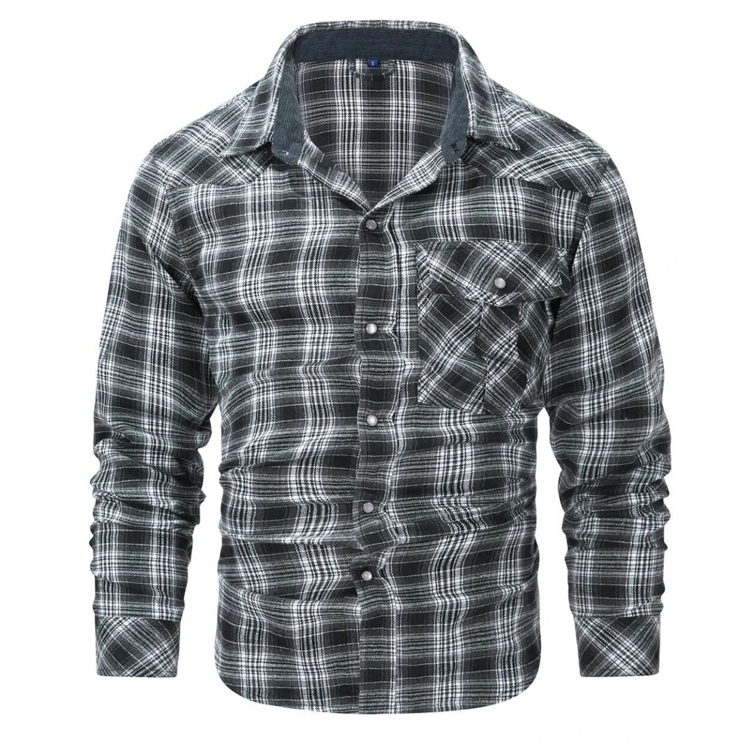Casual geruit heren overhemd met lange mouwen. Perfecte herfst-wintermode voor een smart casual look.