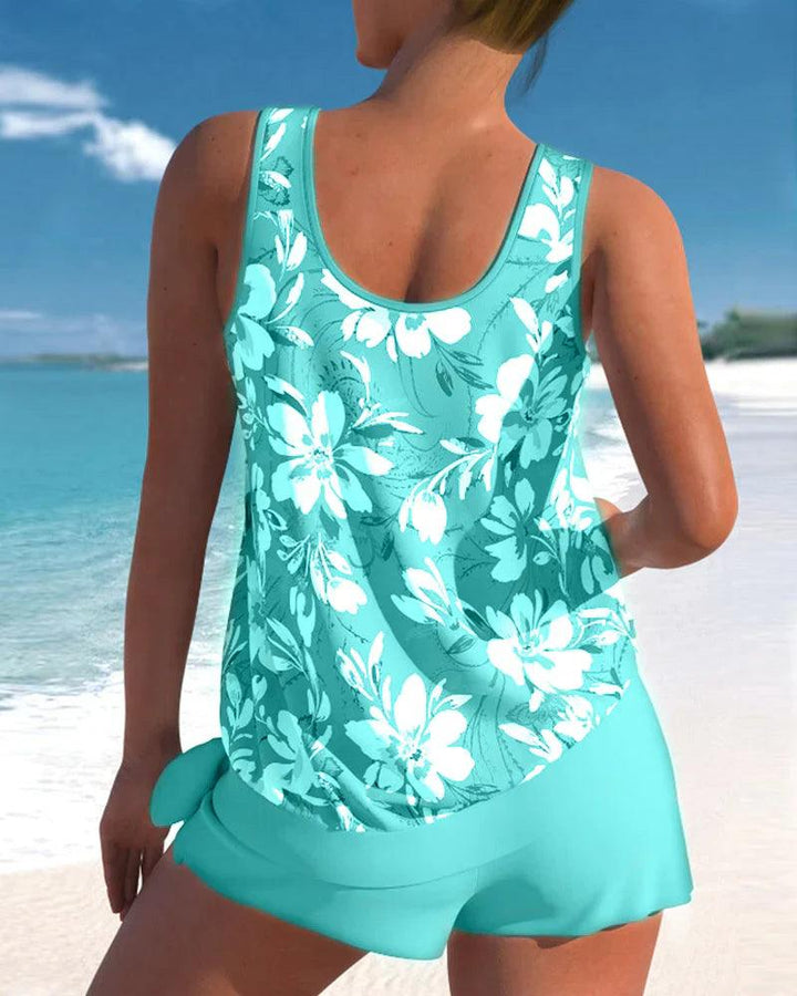 Comfortabele tweedelige dames tankini zwemkleding met flatterende top en sportieve boyshort. Klaar voor je vakantie.